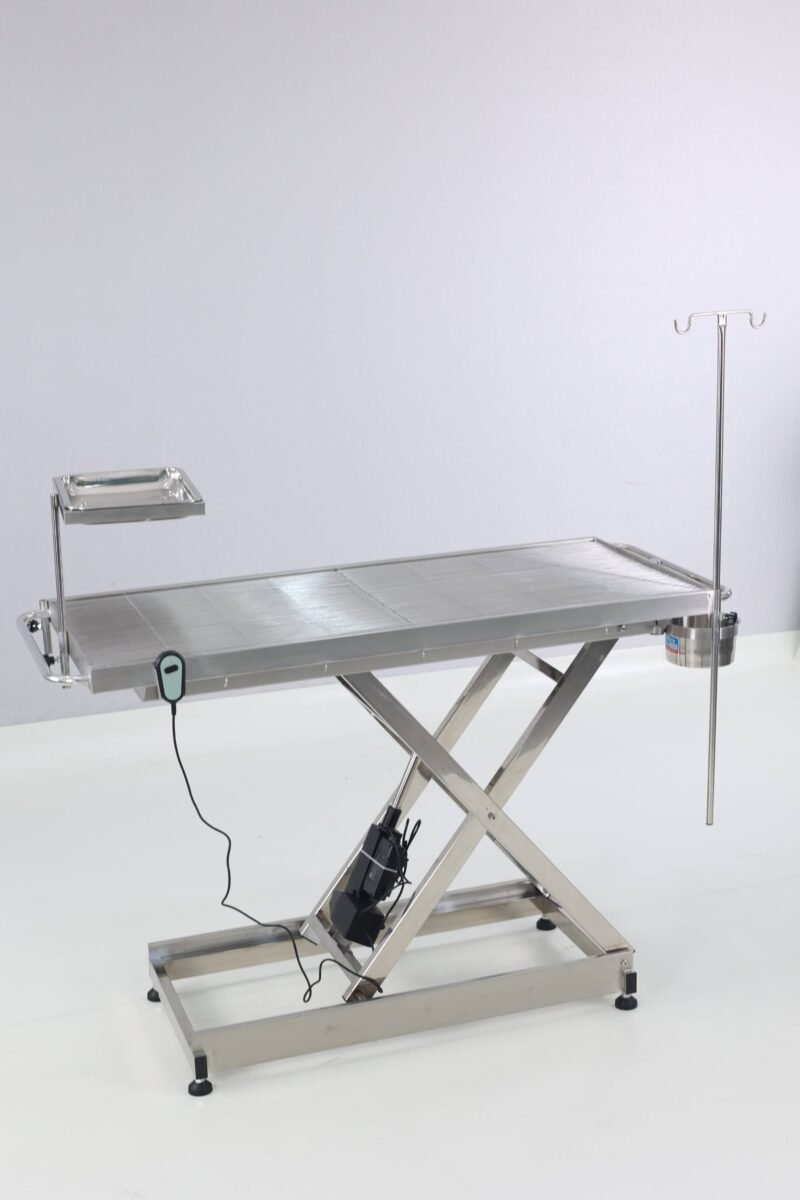 倾斜不锈钢动物手术台