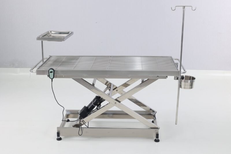 倾斜不锈钢动物手术台