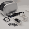 IDEN-CR01 package contents — scanner, power cord, USB cable, image plates, accessories