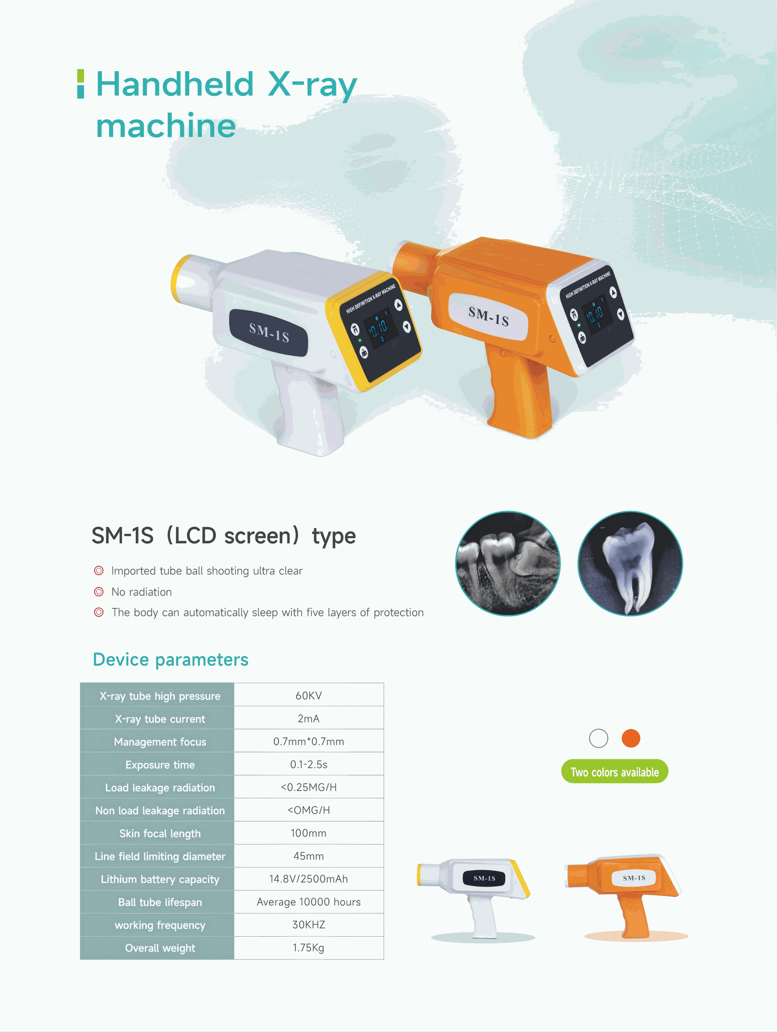 IDEN-X4 Handheld Dental X-Ray Unit with LCD Display — specification brochure