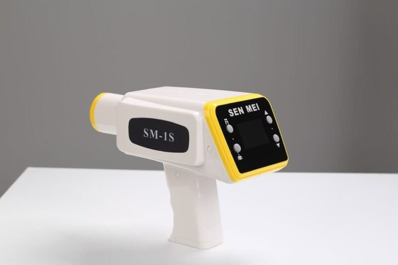 IDEN-X4 handheld pistol-grip dental X-ray unit with LCD display — white and yellow version
