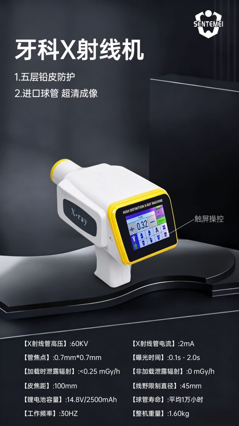IDEN-X4 handheld dental X-ray unit — pistol-grip handle detail