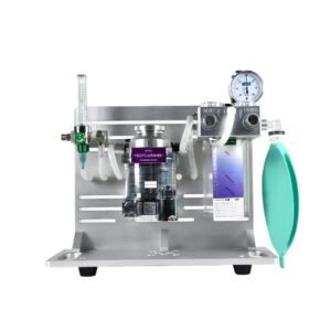 IWA-ANE101 portable veterinary anesthesia machine - table... IWA-ANE101 portable veterinary anesthesia machine - tabletop unit with isoflurane vaporizer, oxygen flow meter, pressure gauge, dual circuit ports and green reservoir bag