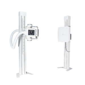 iVision-630X single-rail DR system — vertical bucky and tube column on floor rails