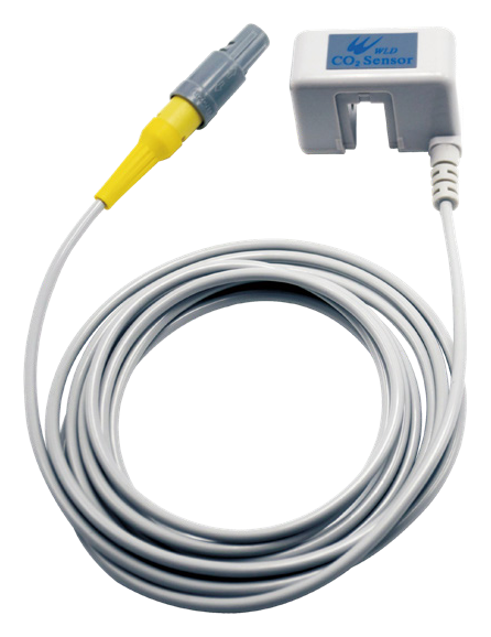 IWA-HM320 mainstream CO2 sensor with airway adapter and coiled cable