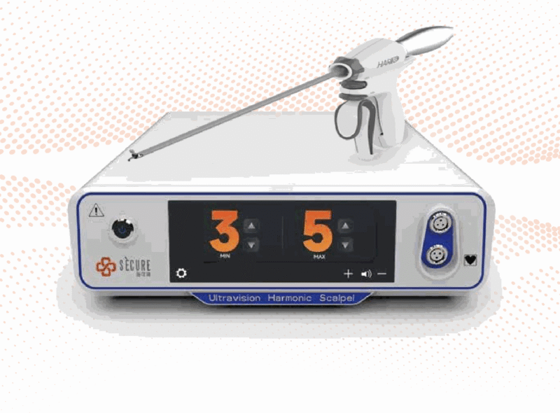 IWA-SG12 veterinary ultrasonic harmonic scalpel system - generator with HAR36 pistol-grip handpiece, long shaft and curved titanium blade