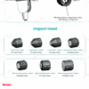 IWA-SWT10 seven interchangeable impact heads — flat/concave/convex 6/10/15/20/25/30 mm
