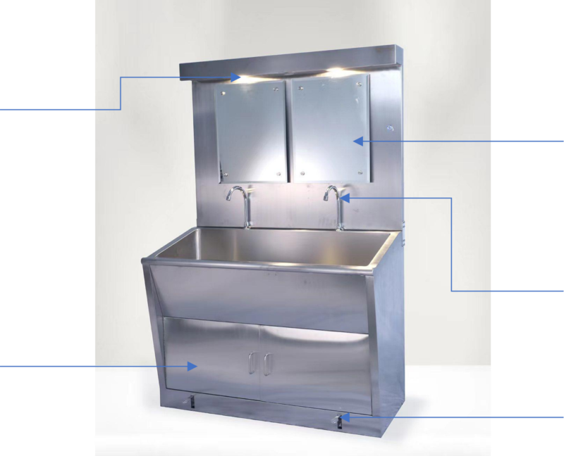 不锈钢医用洗手池(双人) (IWA-WS01) - product photo 不锈钢医用洗手池(双人) (IWA-WS01) - product photo
