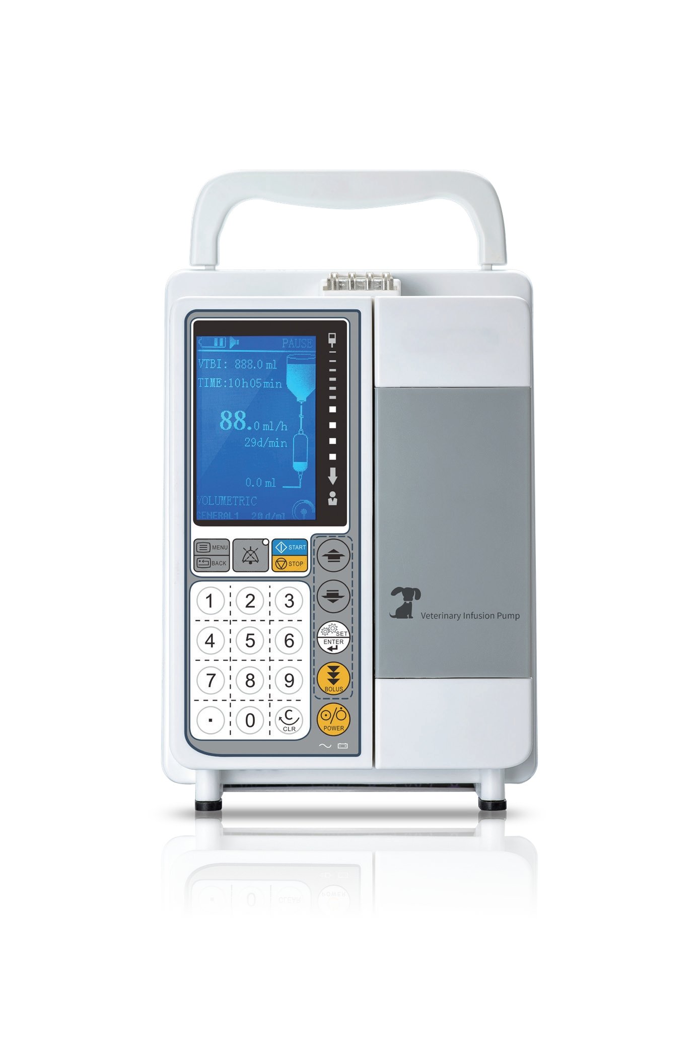 IWA-IP10 Veterinary Infusion Pump (1200 ml/h, 10h Battery)