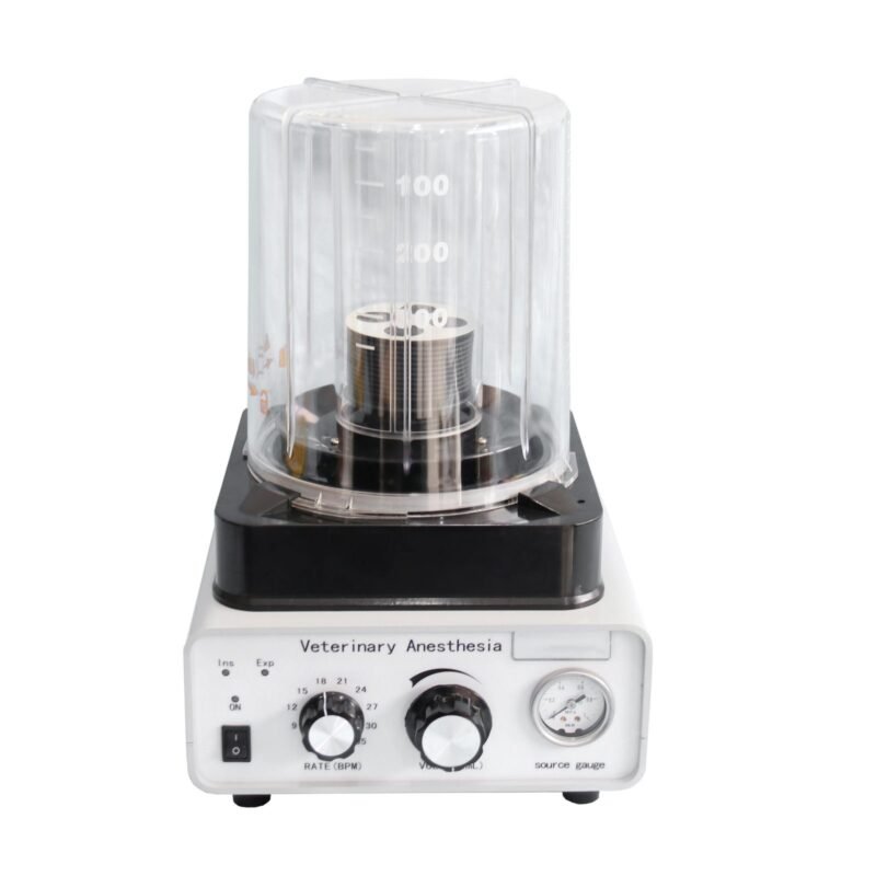 VA60 veterinary anesthesia ventilator - bellows assembly with dual tidal volume scale, respiratory rate dial and driving gas source gauge