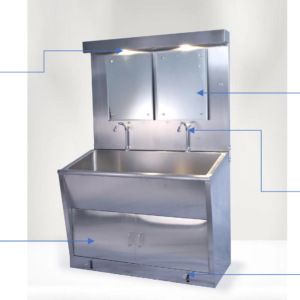 不锈钢医用洗手池(双人) (IWA-WS01) - product photo