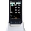v-e4d-hero.jpg V-E4D veterinary blood pressure monitor in its charging base, 4-inch screen showing systolic, diastolic, mean pressure and pulse rate with oscillometric curve
