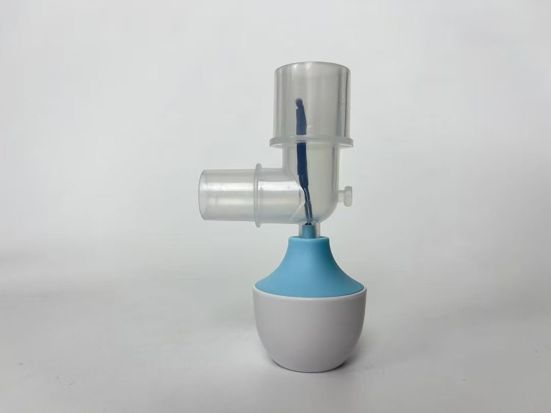 VBA1 veterinary apnea alarm - in-line airway sensor with transparent elbow adapter and rechargeable alarm base