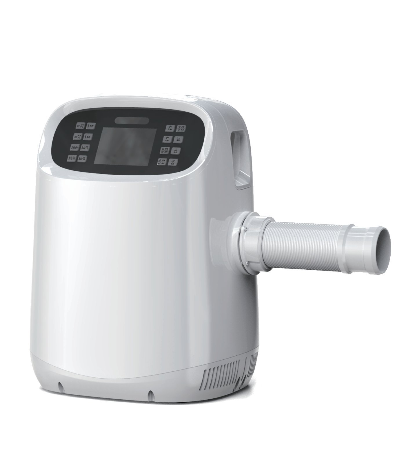 VHB veterinary forced-air warming system - main unit with 3.5-inch color display, keypad, carry handle and extendable air hose