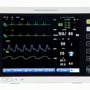 vm12-hero.jpg VM12 12.1-inch veterinary multi-parameter monitor, front view showing ECG, SpO2, NIBP, respiration and temperature readings