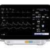 VM14Pro 14-inch veterinary multi-parameter monitor, front view with ECG, pleth and respiration waveforms and numeric panel