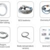 vm9-accessories.jpg VM9 veterinary monitor accessories: NIBP extension tubing, ECG lead cable, SpO2 probes, SpO2 extension cable, temperature sensor and animal cuffs