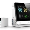 VP12 veterinary monitor with plug-in parameter module box for CO2 and dual IBP beside the main unit
